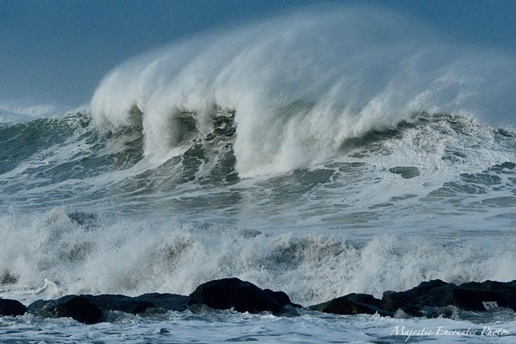 A breaker closes across the Humboldt Bar (photo by Rick Urban)